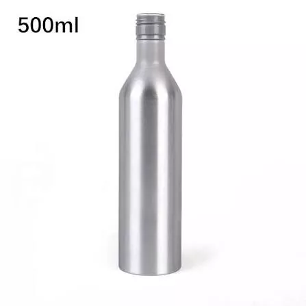 500 ml tenká vysoká hliníková fľaša na alkohol so skrutkovacím uzáverom ROPP