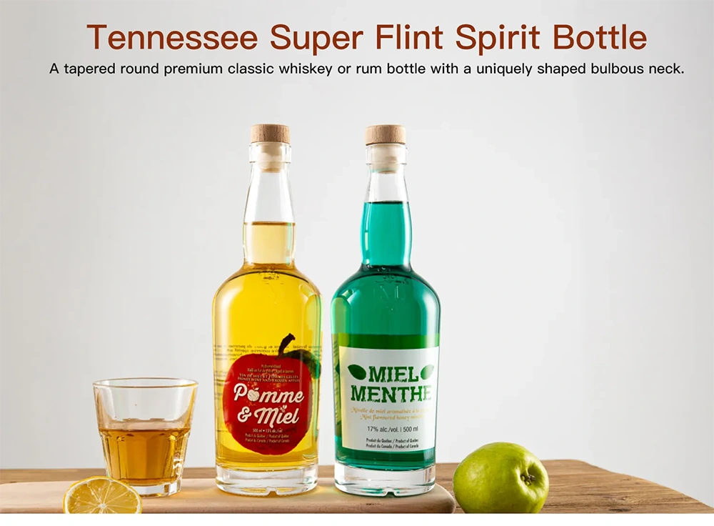 750mL Tennessee Glass Liquor Bottle Bar Top